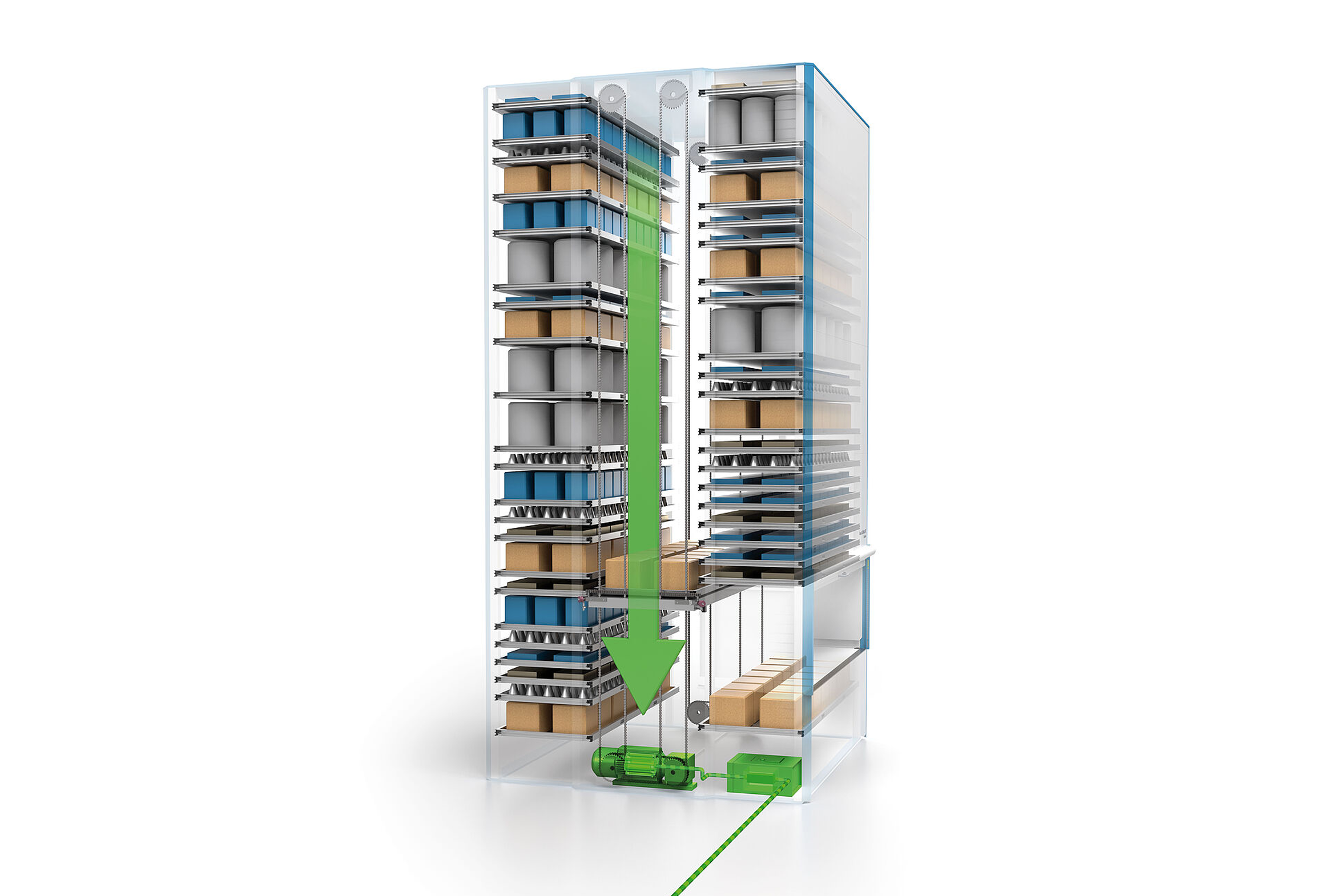 Industore's Automated Lift Systems for Small Parts and Tool Storage: The Lean-Lift (VLM)