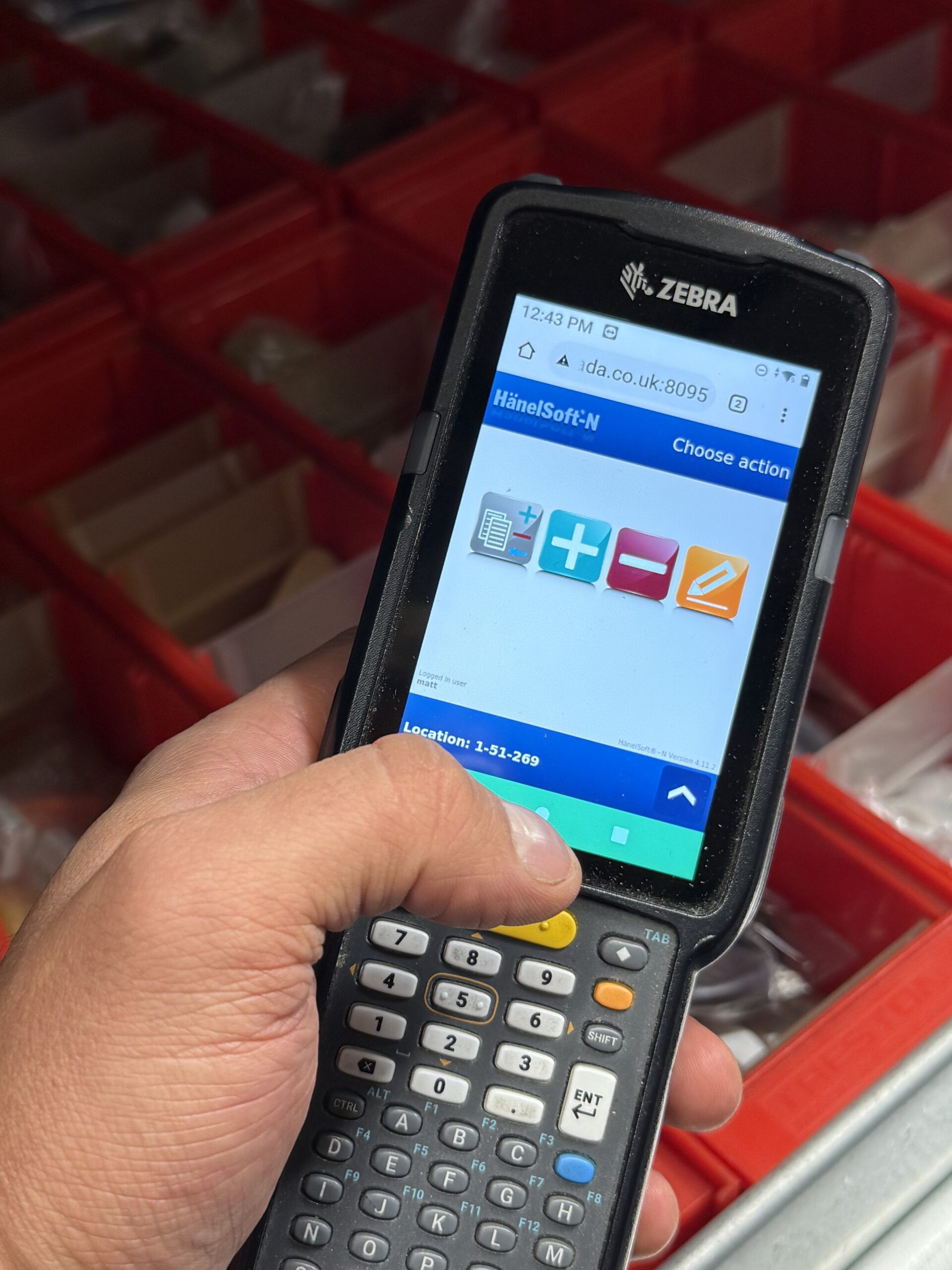 Handheld unit operating hanelsoft - warehouse management software (WMS)